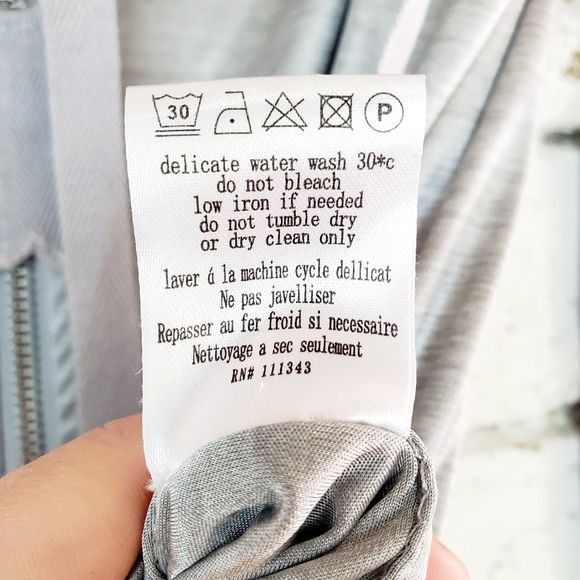 ADAM Adam Lippes Silver Full Zip Jacket Lightweight Athletic Gym Casual Top SZ 1 - Picture 5 of 9